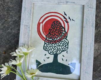 Handgefertigter Kunstdruck – Herbstsonnenuntergang