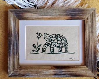Mojave-Wüstenschildkröte (Gopherus agassizii) Druck, handgeschöpftes Nepalpapier
