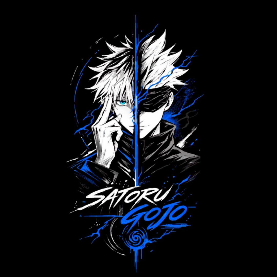 Gojo Powercolor Gojo Anime PNG, Split Power Gojo Design, Anime T Shirt Graphic for DTF ...