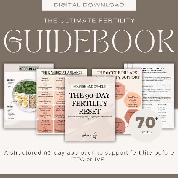 90 Day Fertility Reset | Natural Fertility Guide | PCOS Hormone Balance | Egg Quality | IVF Prep | Trying to Conceive | Digital Download PDF
