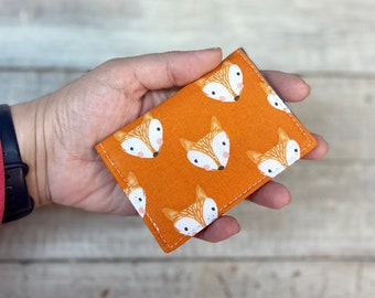 Fox Wal- Business Card Holder Small Credit Card  or Debit Card Holder fits in your Pocket Minimalist Wallet