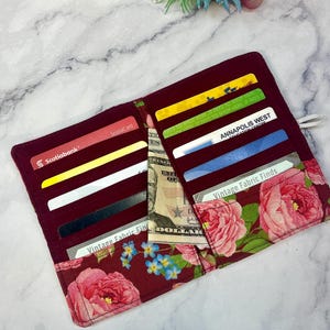 Kleine portemonnee - creditcardhouder - portemonnee bloemen - creditcardhouder - botanische kaarthouder - minimalistische portemonnee - portemonnee dames
