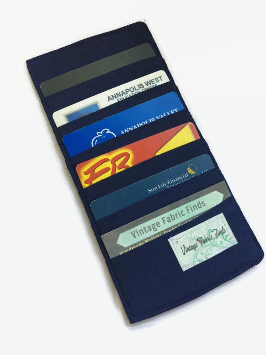 Credit Card Holder Navy Blue Card Holder Business Card Etsy