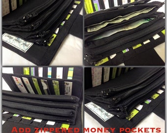 Add On - Add zippered pouches to your card holder or wallet, Dave Ramsey money system, Money System, Envelope System