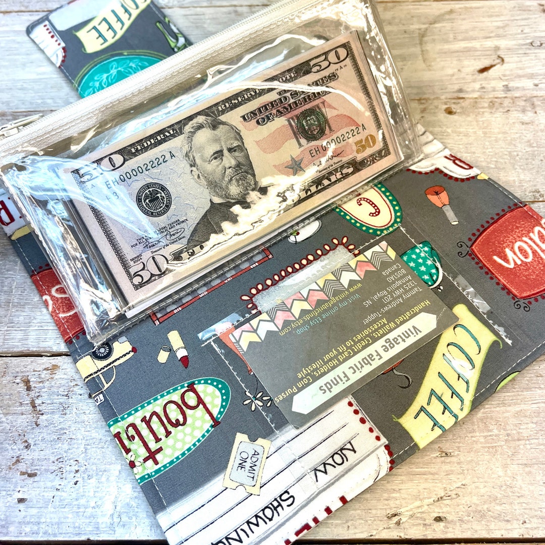 Personalized Women's Wallet, Money Organizer, Cash Envelope Wallet