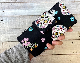 Women's Wallet - Money System - Skull Wallet - Money Envelopes - Wallet - Credit Card Holder - Multi Card Organizer