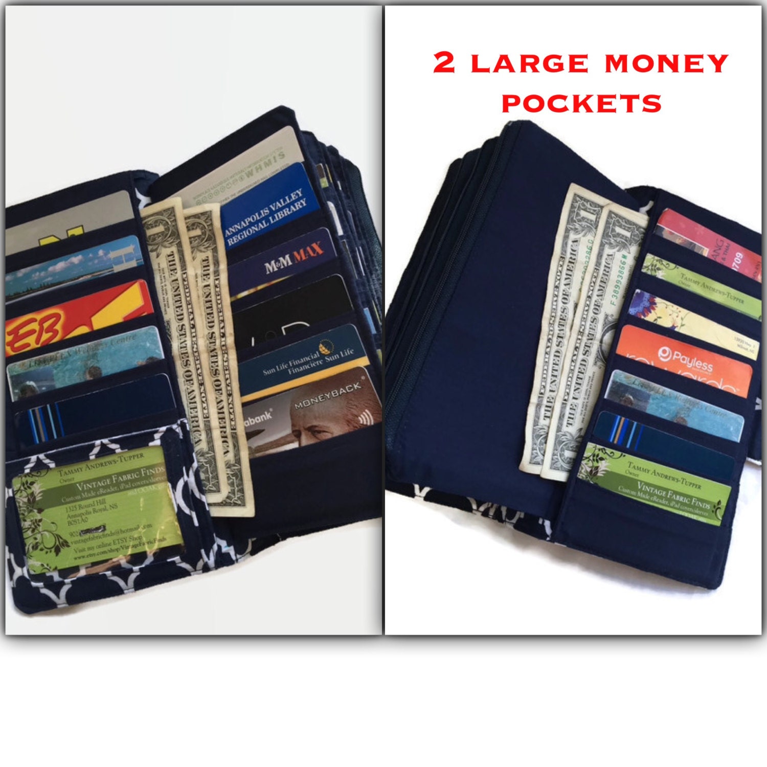 Wallets for Women Large Capacity Multi Card Holder Organizer With Zippered Cash Envelopes Etsy Ireland