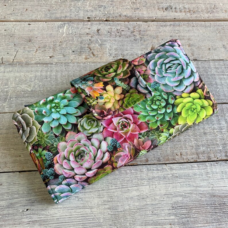 Money Envelope System Succulent Wallet Zippered Pockets Etsy