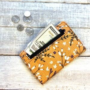 Petit porte-cartes de crédit - porte-cartes - portefeuille floral - porte-cartes de crédit - porte-cartes botanique - portefeuille minimaliste - portefeuille pour femmes