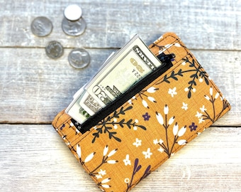 Small Credit Card Holder - Card Holder - Floral Wallet - Credit Card Case - Botanical Card Holder- Minimalist Wallet - Womens Wallet