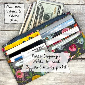 Personnalisez votre propre mini portefeuille - Organiseur de sac à main - Portefeuille minimaliste - Choisissez votre tissu