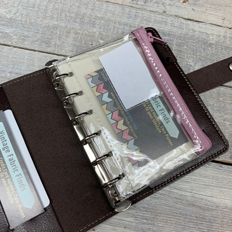 Pocket Size Planner Clear Vinyl Zippered Pouch Planner Etsy