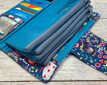 Womens Wallet - Alice Wallet - Money System - Money Envelopes  - Credit Card Holder - Multi Card Organizer