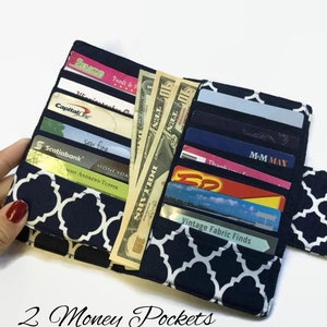 Women's Wallet, Credit Card Holder, Bi fold Wallet, Fabric Wallet, Mini Wallet, Card Organizer, Wallets