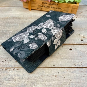 Cash Envelope Wallet for Budgeting with Money Envelopes Credit Card Holder Black Floral Wallet Roses image 4