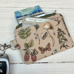 Porte-carte d'identité Champignons d'automne Portefeuille à emporter, Cadeaux pour elle Pochette zippée Porte-cartes de débit
