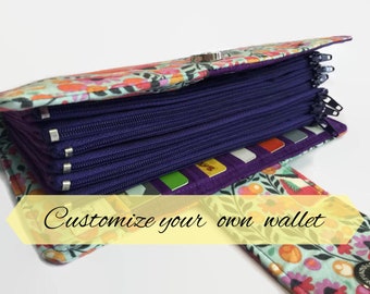 Womens Wallet - Budget Wallet - Money System Wallet -  Cash Envelopes - Credit Card Holder - Multi Card Organizer - Cash Wallet