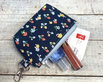 Mushroom Keyring Bag - Gifts Under 10 - Small ID Holder - Small Zippered Pouch