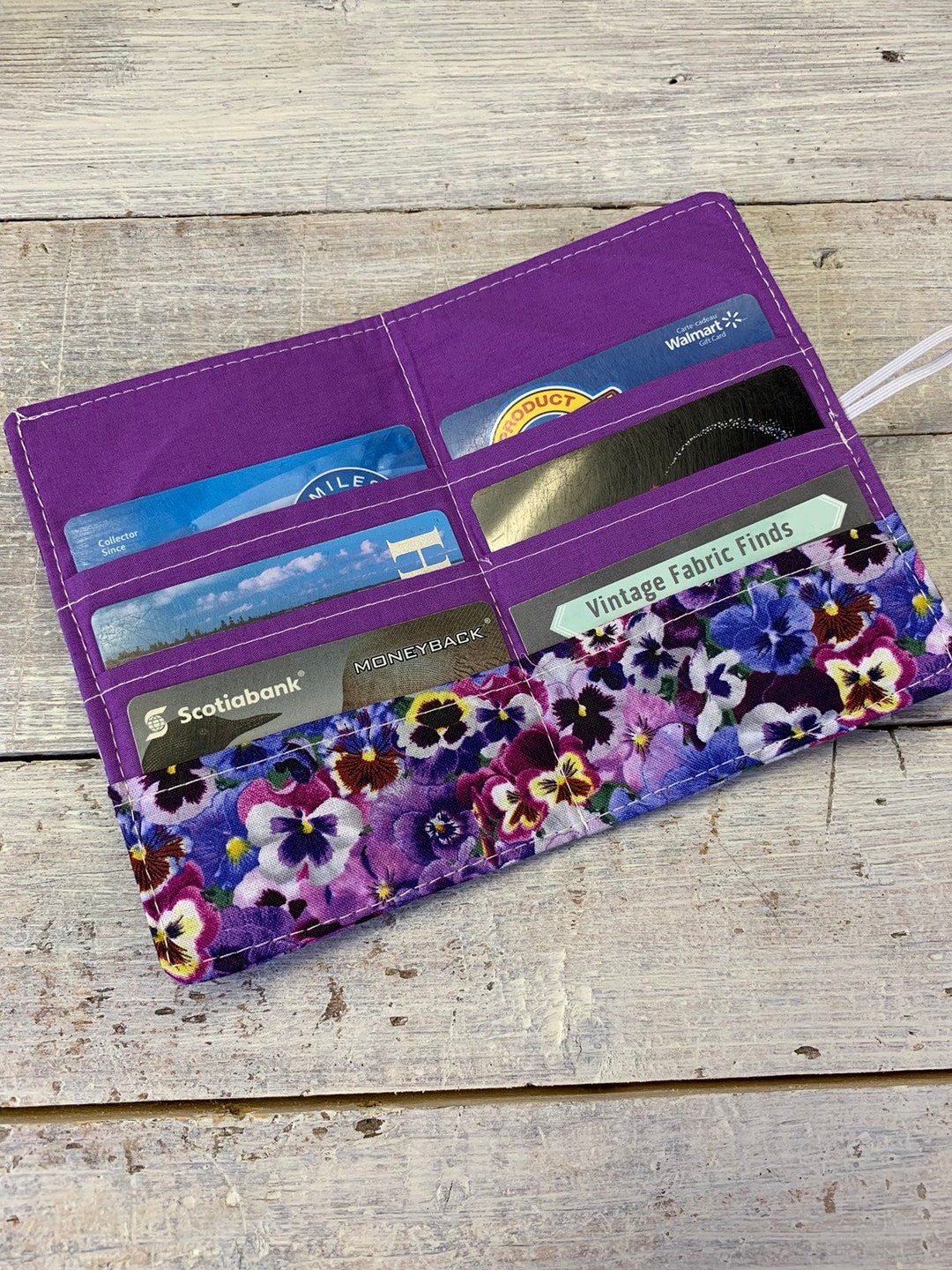 Small Credit Card Holder Card Holder Credit Card Case Pansy Card Holder Minimalist Wallet Womens