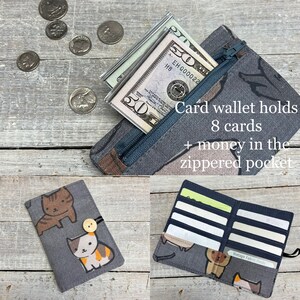 Petit porte-cartes de crédit - porte-cartes - cadeau pour amoureux des chats - portefeuille - porte-cartes de crédit - portefeuille chat - portefeuille minimaliste - portefeuille femme