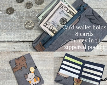 Small Credit Card Holder - Card Holder - Cat Lover Gift - Wallet - Credit Card Case - Cat Wallet - Minimalist Wallet - Womens Wallet