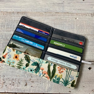 Small Credit Card Holder - Card Holder - Floral Wallet - Credit Card Case - Botanical Card Holder- Minimalist Wallet - Womens Wallet