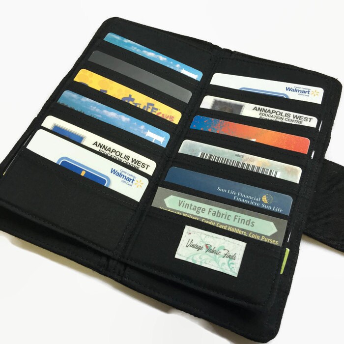 Women's Card Wallet Card Wallet Black Wallet Card Etsy
