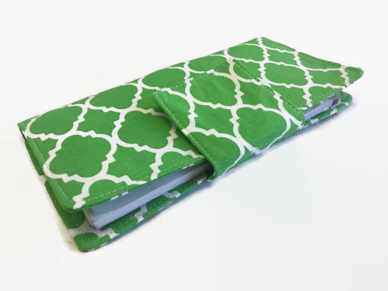 Green Checkbook Handmade Checkbook Wallet Checkbook Case Checkbook Cover Checkbook sleeve