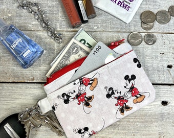 Wristlet Wallet, ID Holder, Grab and Go Wallet, Small Wallet, Zippered Pouch, Debit Card Holder