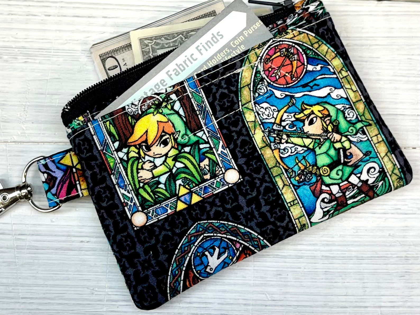 Video Game Wallet: Stained Glass Gaming ID Holder With Zipper - Etsy