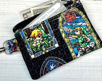 ID Holder - Video Game Wallet - Minimalist Wallet - Gifts for Her - Zippered Pouch - Mini Wallet - Gaming Gift