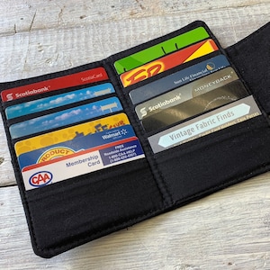 Credit Card Holder - Credit Card Wallet - Black Card Organizer - Handmade - Small Credit Card Holder - Minimalist Wallet