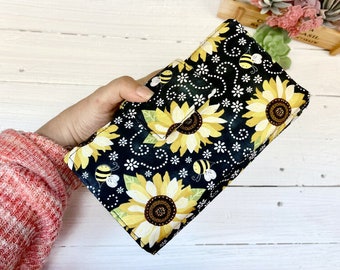 Womens Wallet - Budget Wallet - Sunflower Money System Wallet -  Cash Envelopes - Credit Card Holder - Multi Card Organizer - Cash Wallet