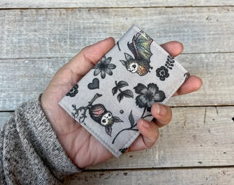 Gothic Bat - Business Card Holder Small Credit Card  or Debit Card Holder fits in your Pocket Minimalist Wallet