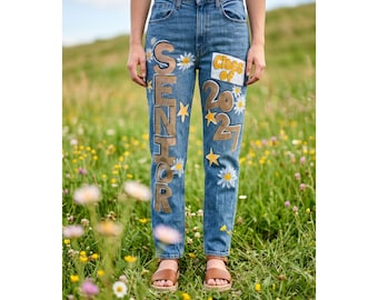 Senior Jeans - Size 26/2 R - Abercrombie & Fitch Jeans - hand painted/upcycled