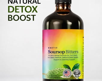 Soursop Bitters Liquid | Herbal Detox & Gut Health Support | Moringa, Oregano, Ashwagandha Extract | Natural Energy | Immunity Booster