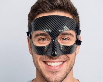 Karbonfaser-Sportmaske - Gesichtsschutzschild für die Heilung gebrochener Nasen.