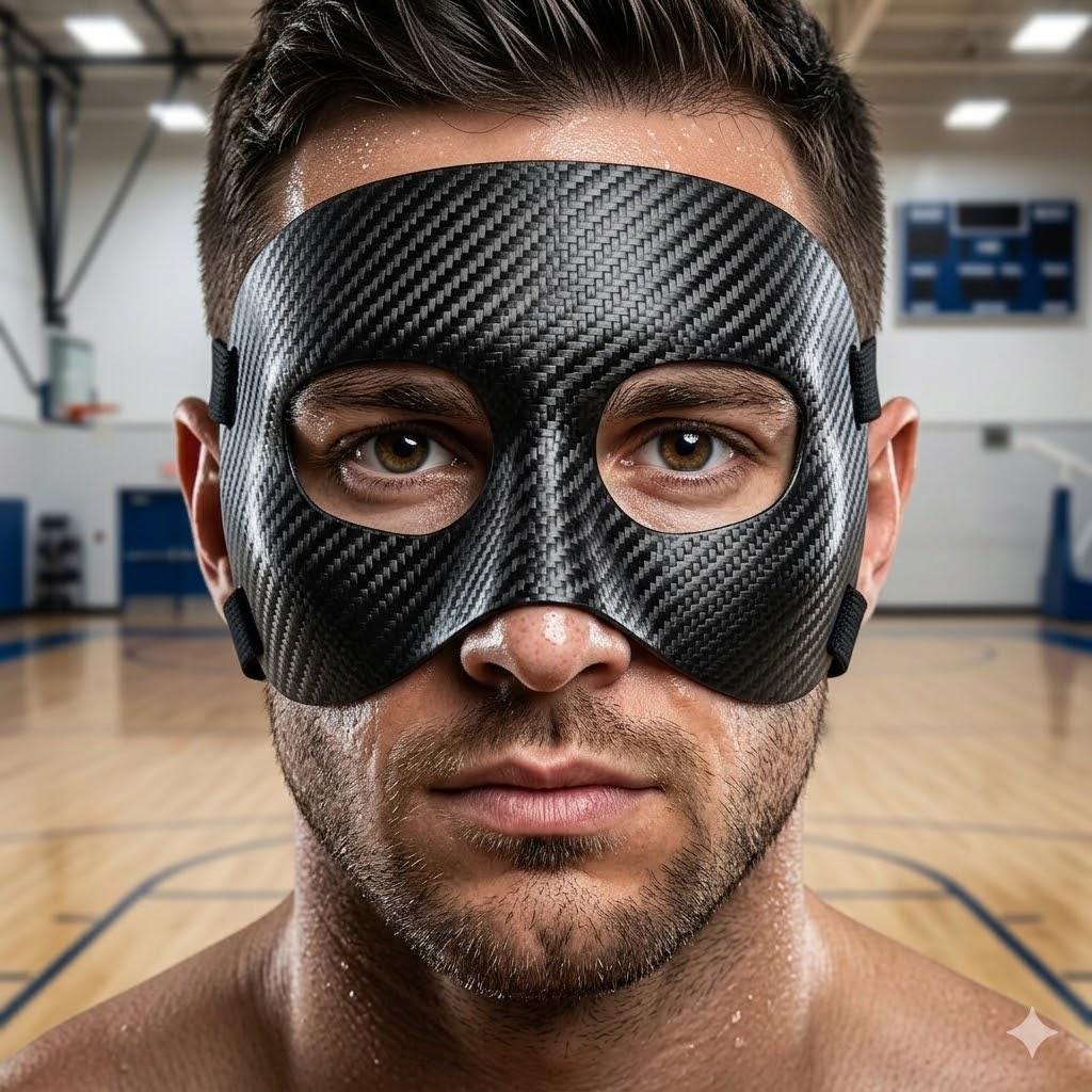 Fiber Sport マスク 黒 & Corinthians マスク Carbon Fiber Sports Mask – Protective Facial Shield for Broken