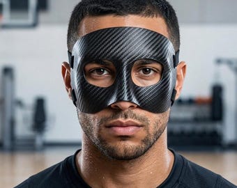 カーボンファイバー製スポーツマスク – 鼻骨骨折後の回復のための保護フェイスシールド。