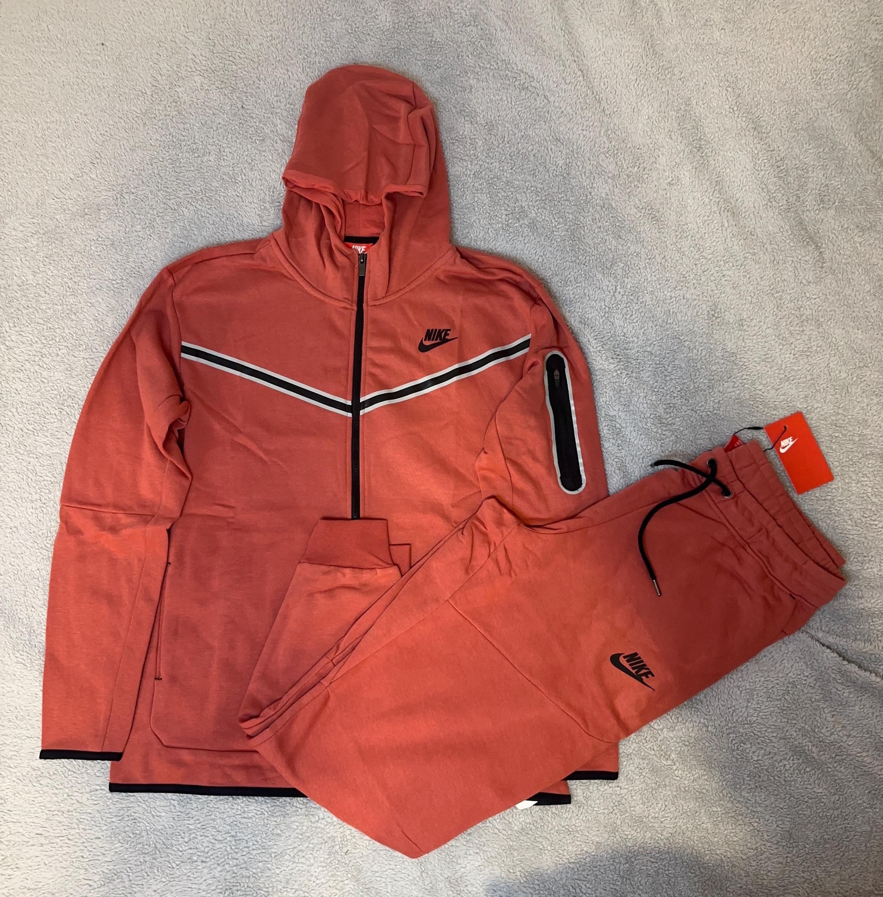 nike tech fleece orange tracksuit