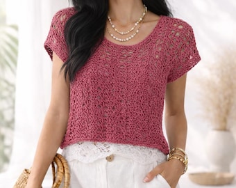 Instant Download Oversized Casual Summer Crochet Top Pattern PDF | Beginner-Friendly, Breezy Design, Easy-to-Follow Instructions