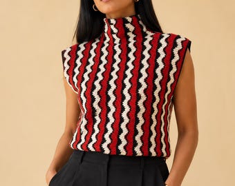 Wavy Crochet Top Pattern PDF, Summer Tank Top, XS-2XL