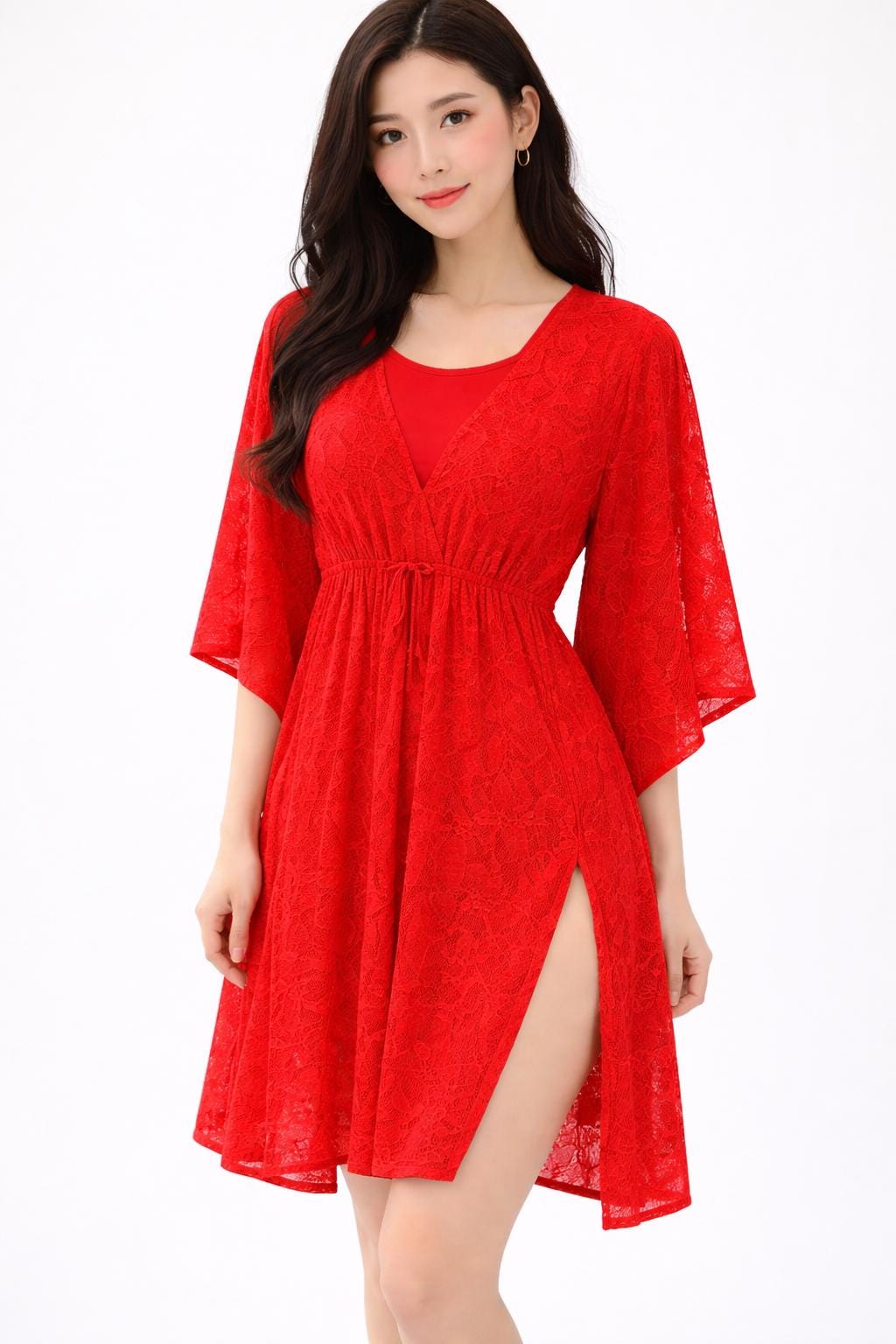Red Flowy Dress - Etsy