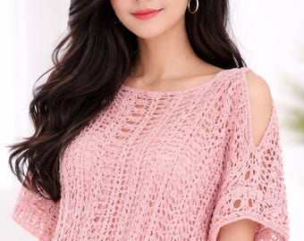 Openwork Crochet Top Pattern, Summer Boho Chic Tunic (PDF Pattern)