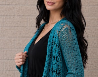Irish Lace Crochet Duster Cardigan Pattern (Instant Download) Festival Layering