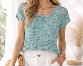 Instant Download Oversized Casual Summer Crochet Top Pattern PDF | Beginner-Friendly, Breezy Design, Easy-to-Follow Instructions