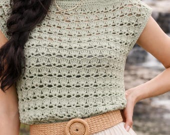 Crochet Crop Top Pattern – Boho Lace Beach Cover-Up (PDF Download)