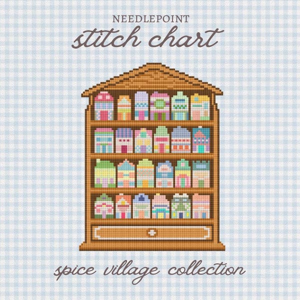 Spice Village Collection Needlepoint Pattern | Vintage Spice Village 1989 Edition  Stitch Chart (PDF Digital Download)