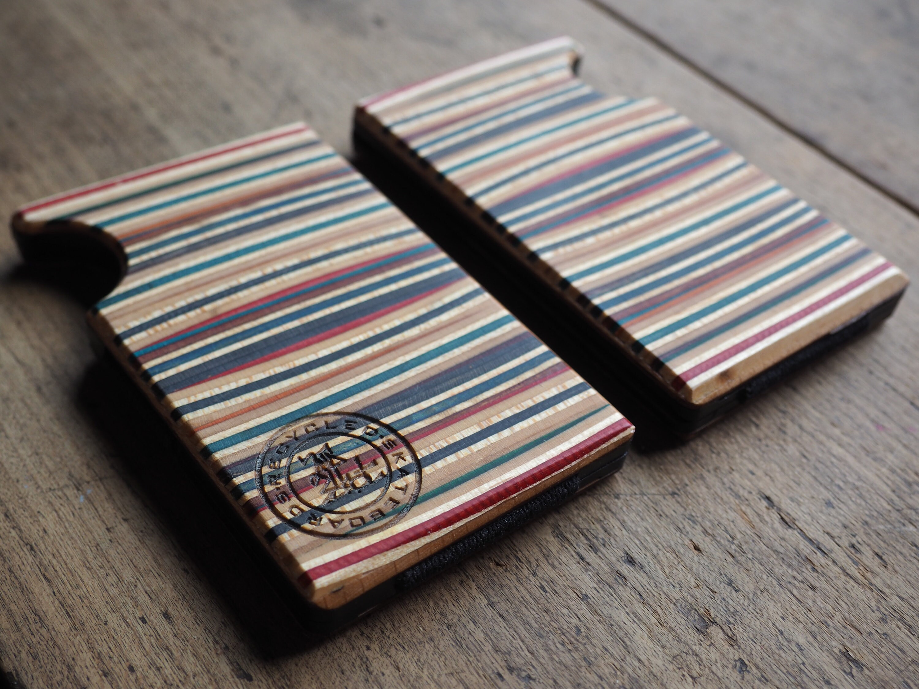 Skateboard Card Holder Wooden Wallet Etsy