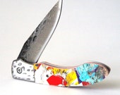 Pocket Knife with recycled skateboard handle - SPK009